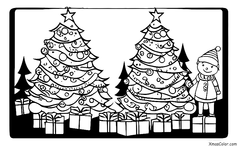 Navidad / Adornos de Navidad: Un hermoso árbol de Navidad grande