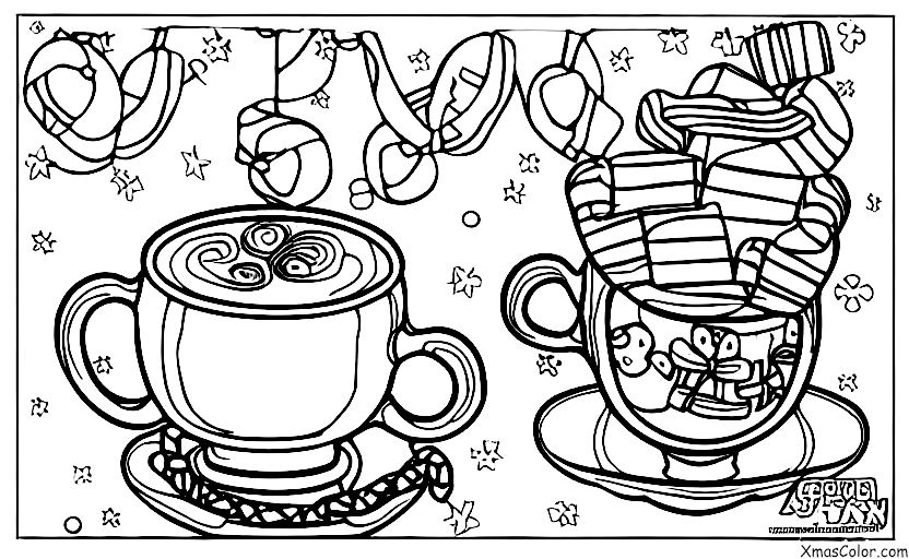 Navidad / Adornos de Navidad: Un vaso de chocolate caliente