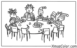 Navidad / Alegría: Un grupo de amigos que comparten un regalo Secret Santa