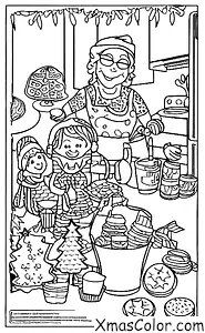 Navidad / Alegría: Una abuela haciendo galletas para sus nietos