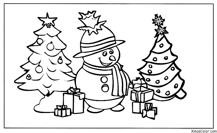 Navidad / Amigos de Huespedes del Hombre de Nieve: Frosty el Hombre de Nieve con un Árbol de Navidad