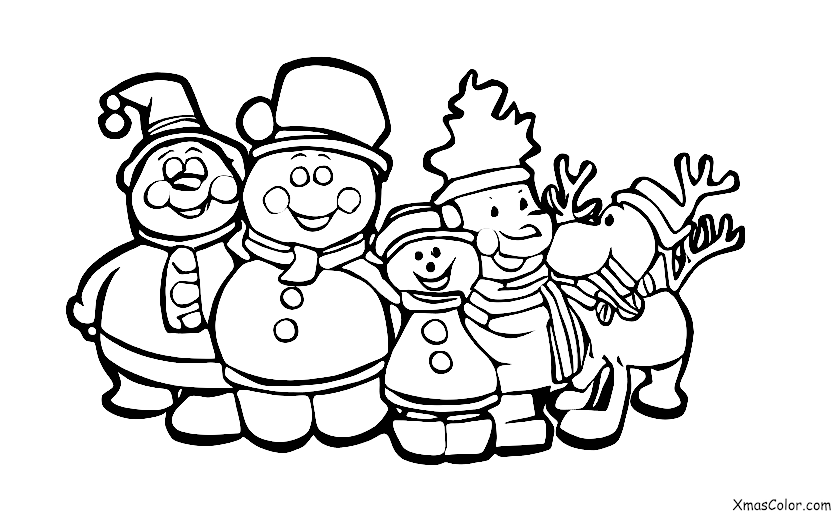 Navidad / Amigos de Huespedes del Hombre de Nieve: Frosty el hombre de nieve con un grupo de renos