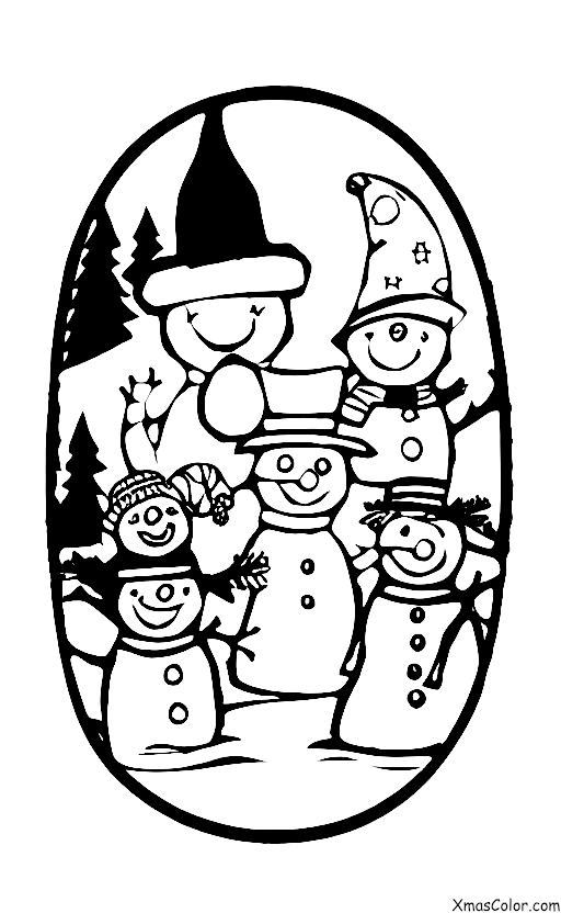 Navidad / Amigos de Huespedes del Hombre de Nieve: Frosty y sus amigos bajan en trineo por una colina