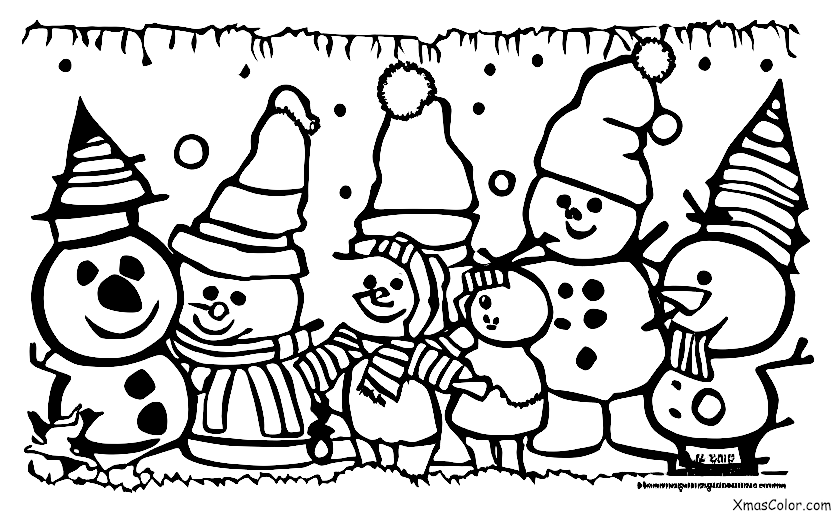 Navidad / Amigos de Huespedes del Hombre de Nieve: Helado y sus amigos jugando en la nieve