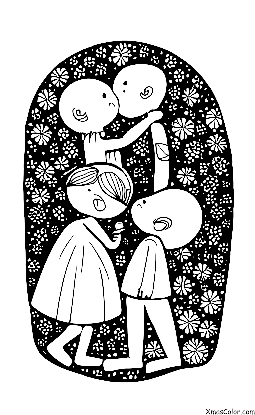 Navidad / Amor: Un par de personas que se besan bajo el muérdago
