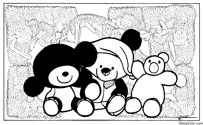 Navidad / Amor: Una niña abrazando a su oso de peluche
