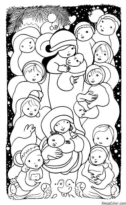 Navidad / Ángeles de la Nieve: Un ángel de nieve y un bebé