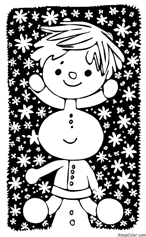 Navidad / Ángeles de la Nieve: Un niño haciendo un ángel de nieve