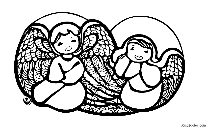Navidad / Ángeles de Navidad: Un ángel de Navidad observa a los niños mientras duermen