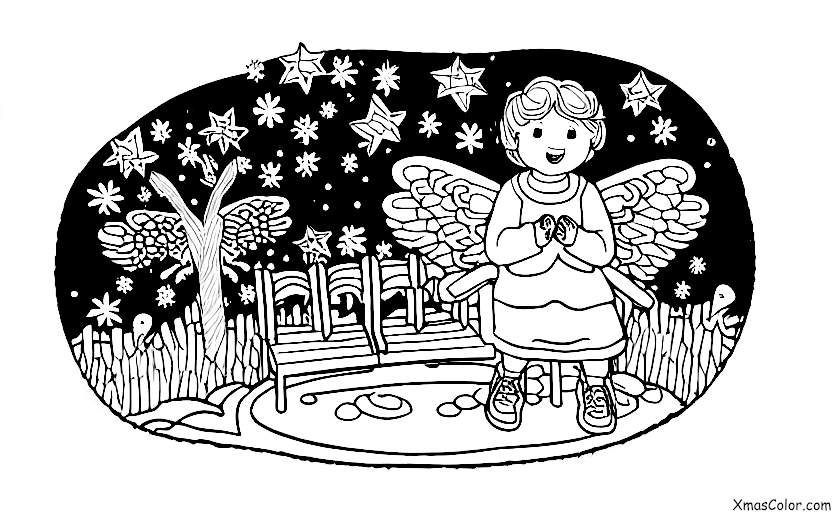 Navidad / Ángeles de Navidad: Un ángel en un parque