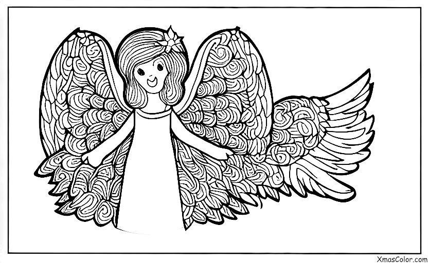 Navidad / Ángeles de Navidad: Un ángel mirando desde el cielo