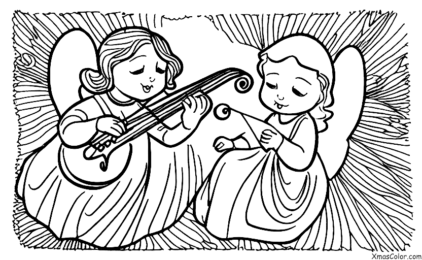 Navidad / Ángeles de Navidad: Un ángel tocando un violín