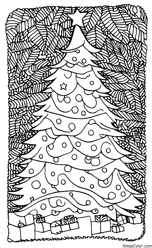 Navidad / Árboles de Navidad: Un árbol de Navidad en un bosque
