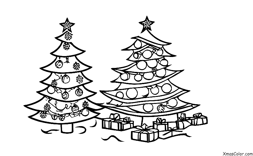 Navidad / Árboles de Navidad: Un árbol de Navidad en un paisaje invernal