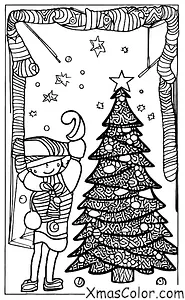 Navidad / Árboles de Navidad: Un árbol de Navidad en una sala