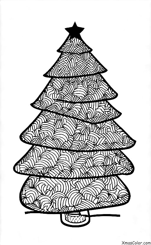 Navidad / Árboles de Navidad: Un árbol de Navidad tradicional con regalos debajo