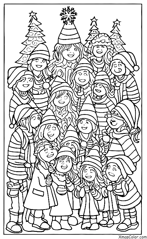 Navidad / Árboles de Navidad: Un grupo de villancicos