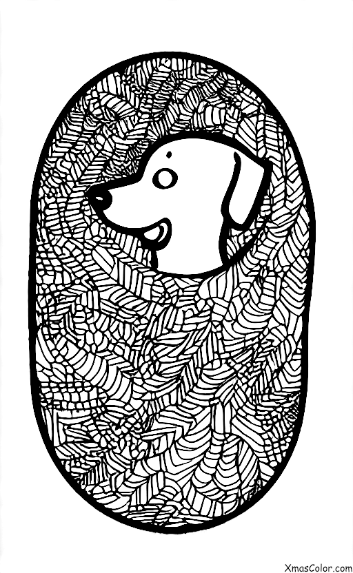 Navidad / Árboles de Navidad: Un perro sentado frente a una chimenea
