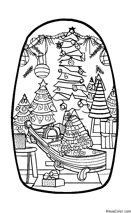 Navidad / Árboles de Navidad: Un trineo