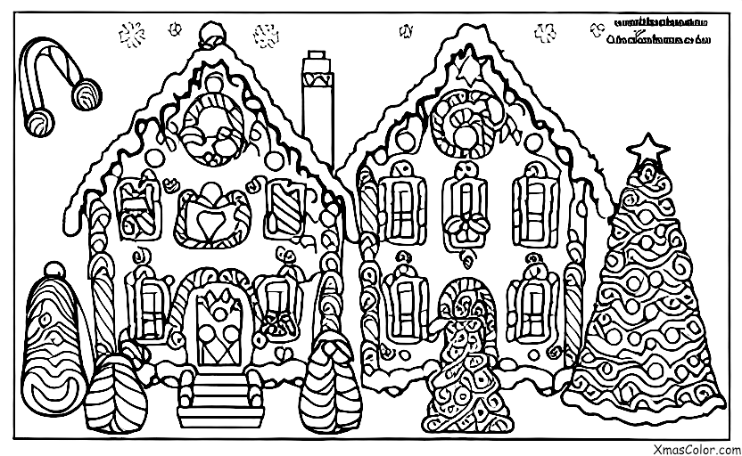 Navidad / Árboles de Navidad: Una casa de pan de jengibre