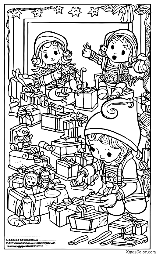 Navidad / Ayudantes de Santa: Duendes haciendo juguetes
