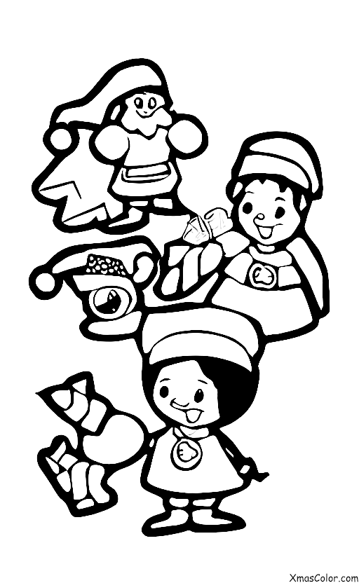 Navidad / Ayudantes de Santa: Elfos de Santa haciendo juguetes