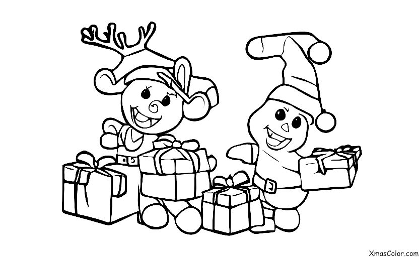 Navidad / Blitzen: Blitzen entregando regalos