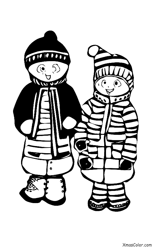 Navidad / Bolas de nieve: Dos niños pegándose con bolas de nieve