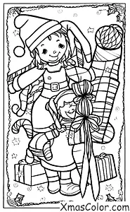 Navidad / Calcetines de Navidad: Calcetín de Navidad con un duende