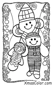 Navidad / Calcetines de Navidad: Calcetín de Navidad con un hombrecito de jengibre