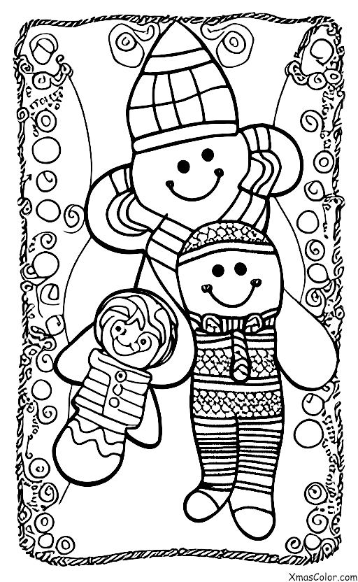 Navidad / Calcetines de Navidad: Calcetín de Navidad con un hombrecito de jengibre