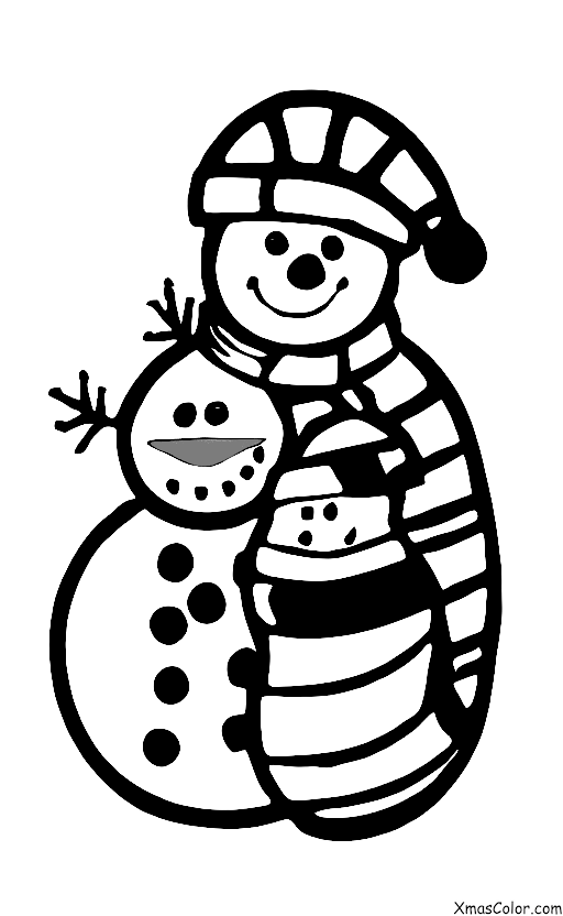 Navidad / Calcetines de Navidad: Calcetín de Navidad con un muñeco de nieve