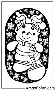 Navidad / Calcetines de Navidad: Calcetín de Navidad con un Reno