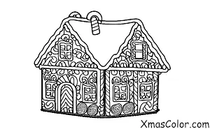 Navidad / Calcetines de Navidad: Casita de Jengibre