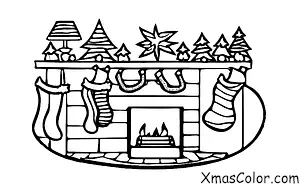 Navidad / Calcetines de Navidad: Chimenea