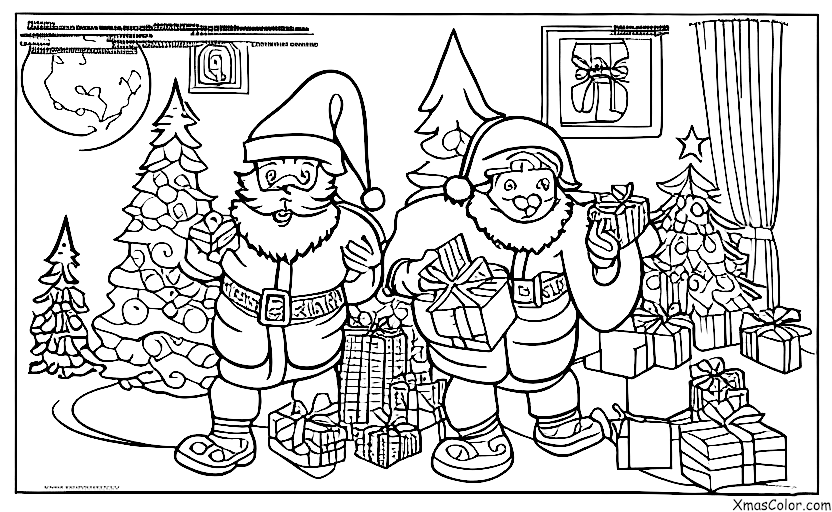 Navidad / Calcetines de Navidad: Santa en el Polo Sur
