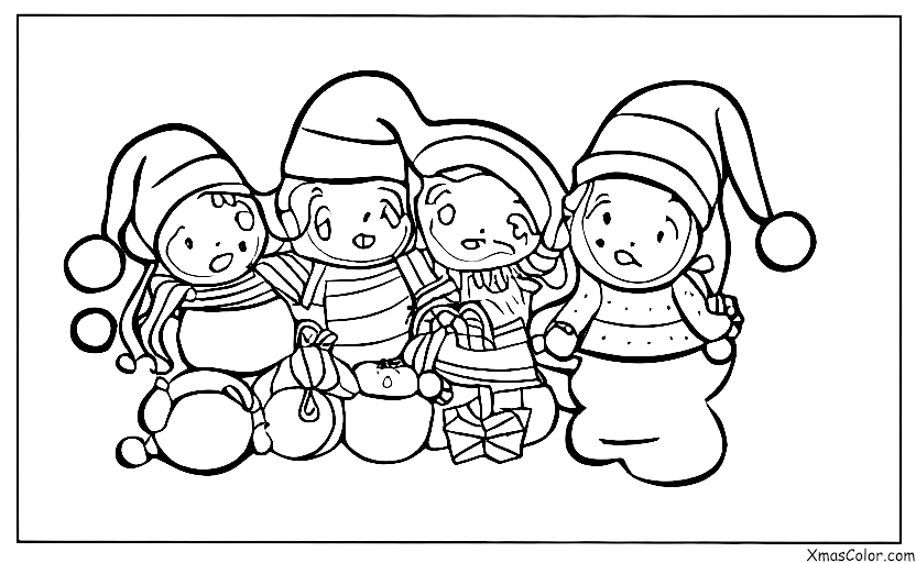 Navidad / Campanas de Navidad: Campanas navideñas en un regalo de Navidad