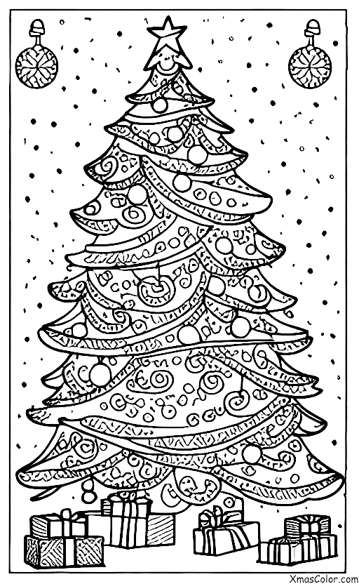 Navidad / Campanas de Navidad: Un cascabel en un árbol de Navidad