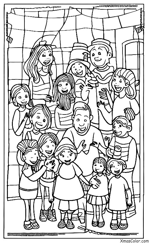 Navidad / Canto de Navidad: Una familia cantando junta