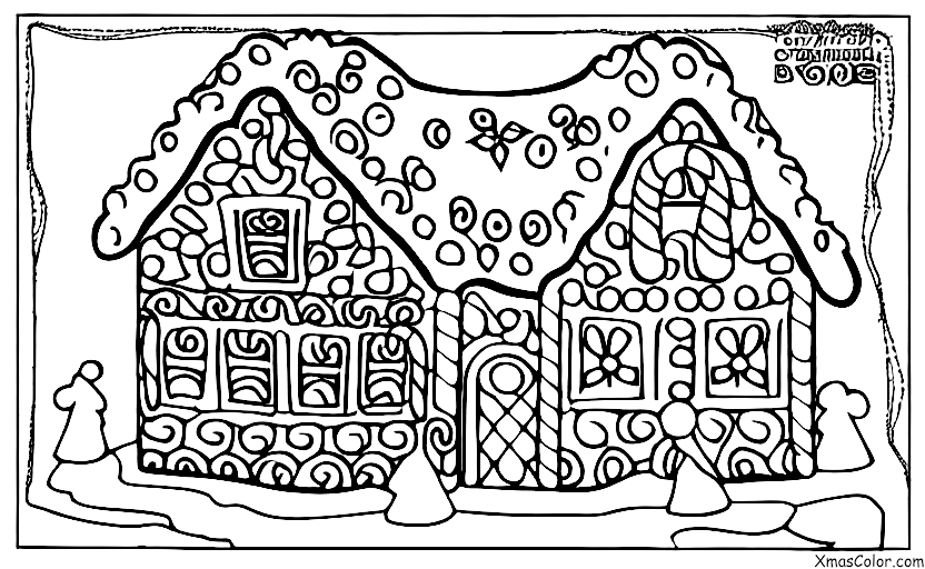 Navidad / Casas de jengibre de Navidad: Una casa de galletas con chimenea