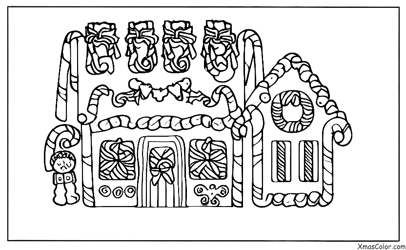 Navidad / Casas de jengibre de Navidad: Una casa de galletas de jengibre con gotas de agua