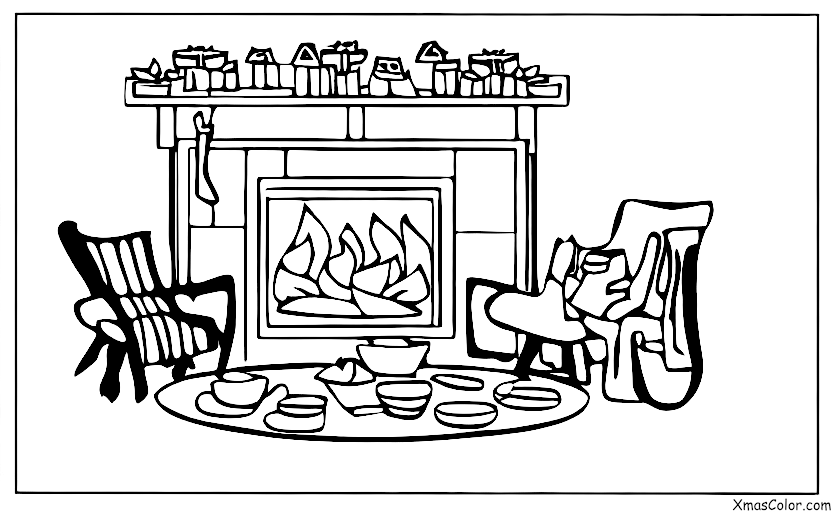 Navidad / Chimeneas: Una chimenea con un agradable fuego