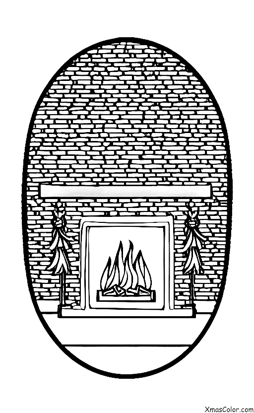 Navidad / Chimeneas: Una chimenea con un fuego cálido
