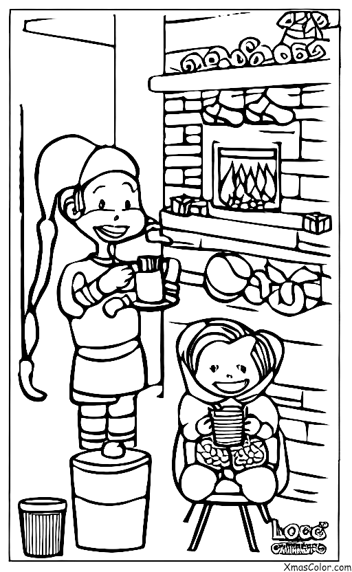 Navidad / Chocolate Caliente: Un niño bebiendo chocolate caliente
