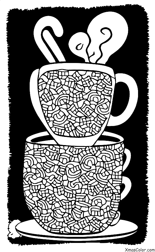 Navidad / Chocolate Caliente: Un vaso de chocolate caliente con malvaviscos