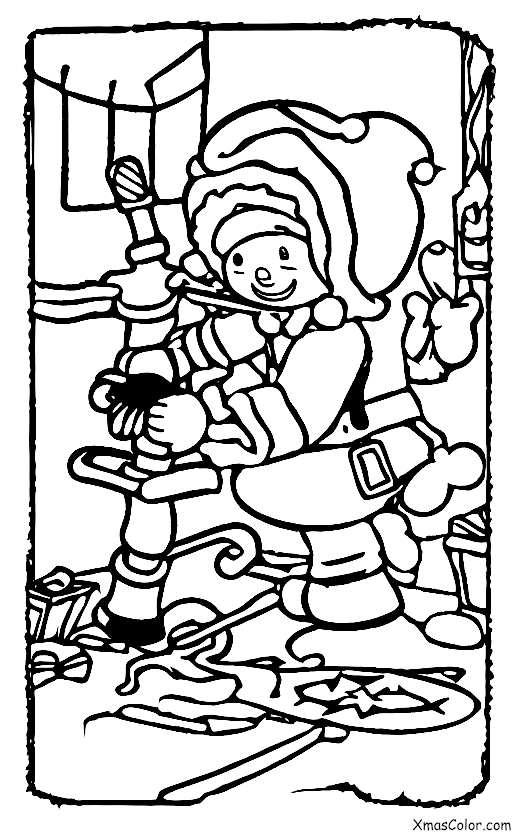 Navidad / ЏЏЏЏЏЏ: Elfo de Navidad haciendo juguetes