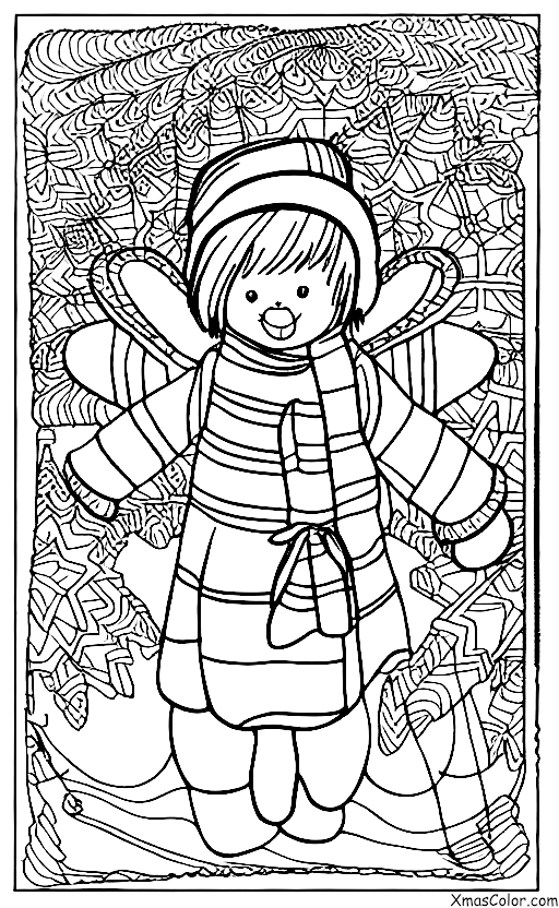 Navidad / Clima Invernal: Un niño haciendo un ángel de nieve