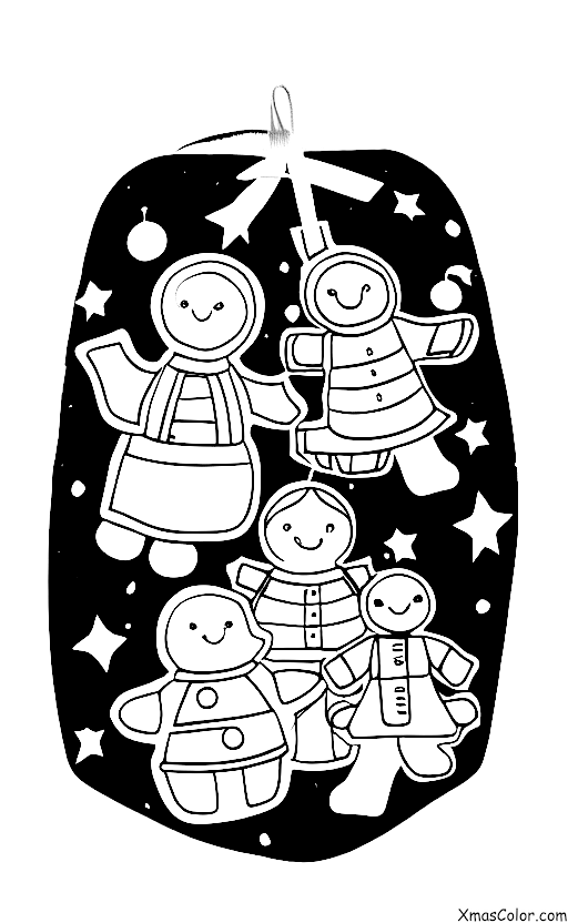Navidad / Colgar adornos de Navidad: Una familia que cuelga adornos juntos