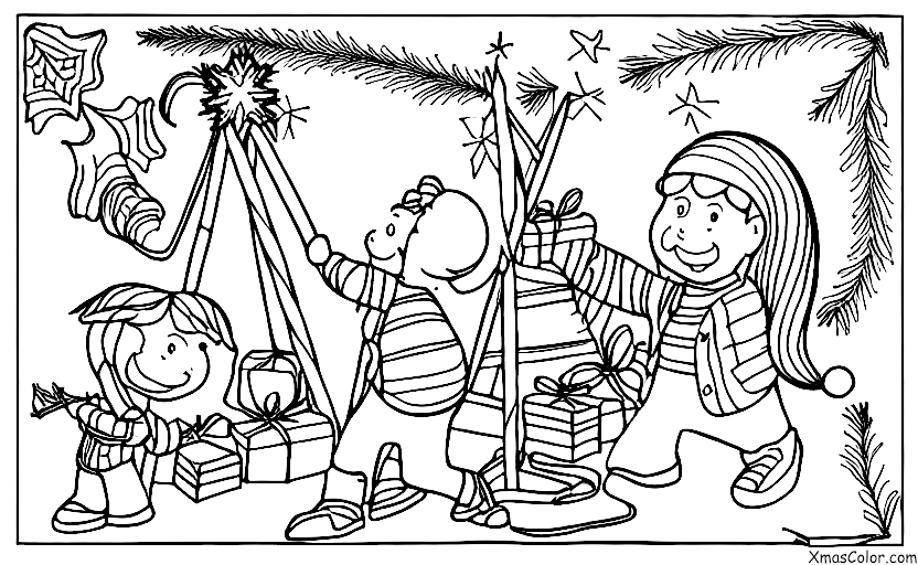 Navidad / Colocar luces de Navidad: Una sola persona está colgando luces de Navidad