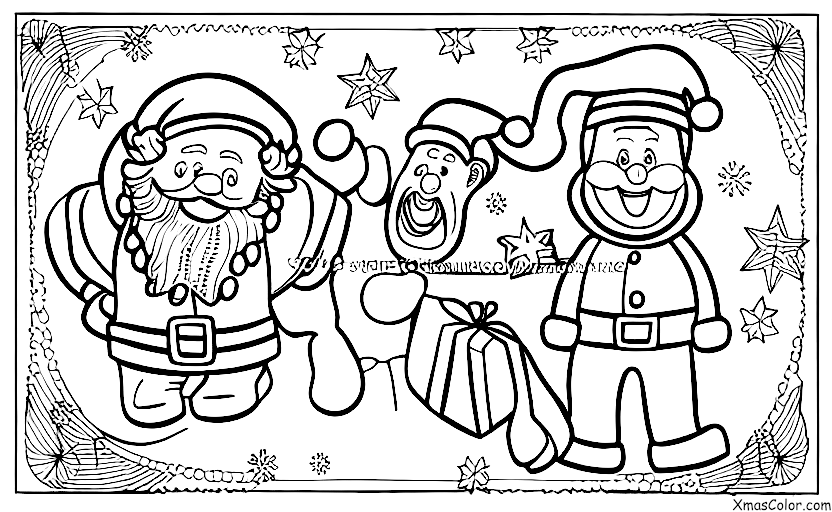 Navidad / Colores de Navidad: Santa en su traje rojo y verde